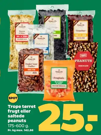 Netto Trope tørret frugt eller saltede peanuts tilbud