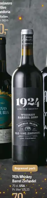 Føtex 1924 whiskey barrel zinfandel tilbud