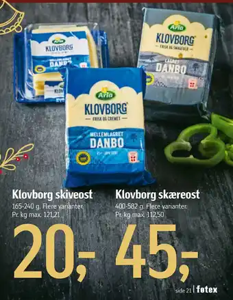 Føtex Klovborg skæreost tilbud