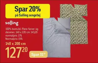 Føtex Spar 20% på salling sengetøj tilbud