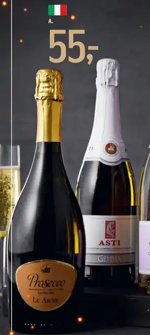 Føtex Le arche prosecco eller gemma asti spumante tilbud