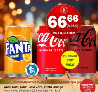 Coca cola, coca-cola zero, fanta orange