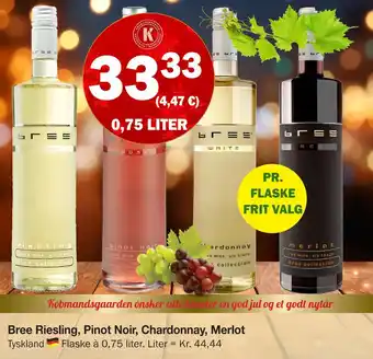 Købmandsgården Bree riesling, pinot noir, chardonnay, merlot tilbud