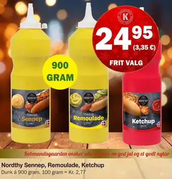 Købmandsgården Nordthy sennep, remoulade, ketchup tilbud