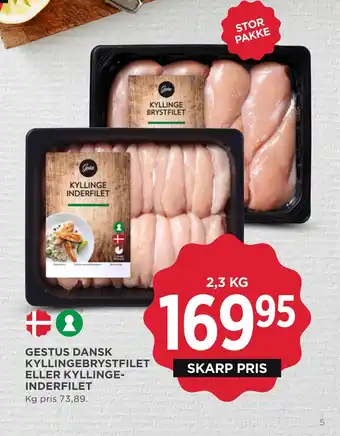 MENY Gestus dansk kyllingebrystfilet eller kyllinge­inderfilet tilbud