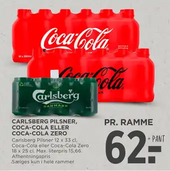 MENY Carlsberg pilsner, coca-cola eller coca-cola zero tilbud