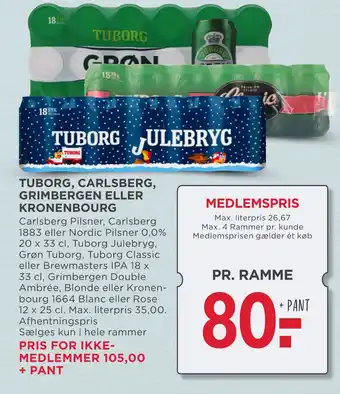MENY Tuborg, carlsberg, grimbergen eller kronenbourg tilbud