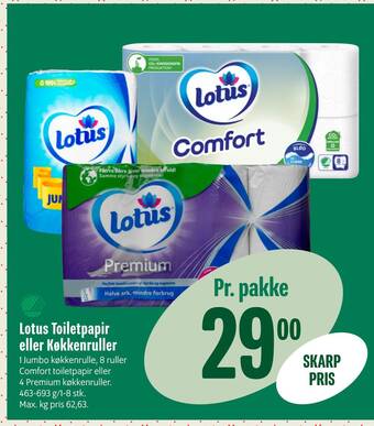 Min Købmand Lotus toiletpapir eller køkkenruller tilbud