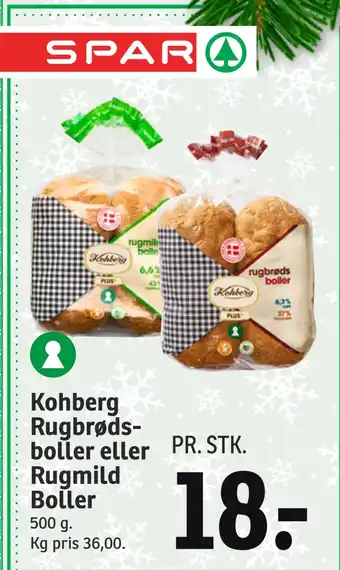 SPAR Kohberg rugbrøds boller eller rugmild boller tilbud