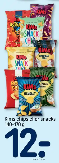 REMA 1000 Kims chips eller snacks tilbud