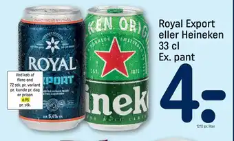 REMA 1000 Royal export eller heineken tilbud