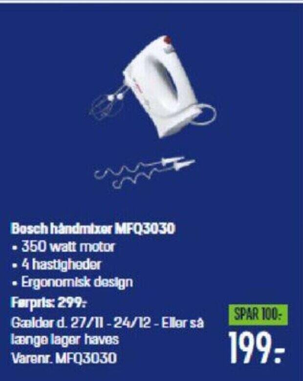 Bosch håndmixer MFQ3030 tilbud hos Elgiganten