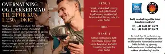 Overnatning og lækker til 2 for kun 1250 kr
