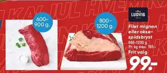 Bilka Filet mignon eller oksespidsbryst tilbud