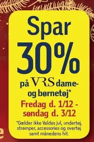 Føtex Spar 30% på vrs dame- og børnetøj tilbud