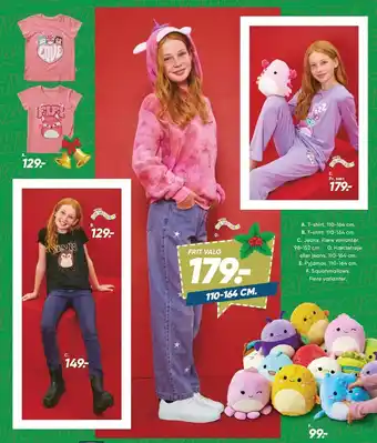 Bilka T-shirt, jeans, hættetrøje, pyjamas eller squishmallows tilbud