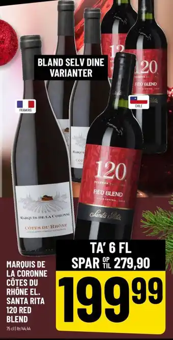 MARQUIS DE LA CORONNE CÔTES DU RHÔNE EL SANTA RITA 120 RED BLEND