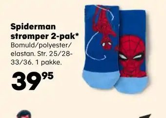 SuperBrugsen Spiderman strømper 2-pak tilbud