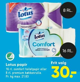 Bilka Lotus papir tilbud
