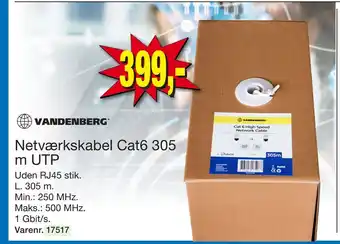 Harald Nyborg Netværkskabel cat6 305 m utp tilbud
