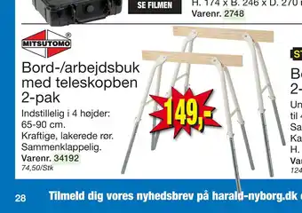 Harald Nyborg Bord-/arbejdsbuk med teleskopben tilbud
