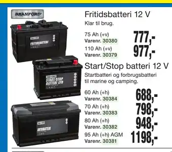 Harald Nyborg Start/stop batteri 12 v tilbud