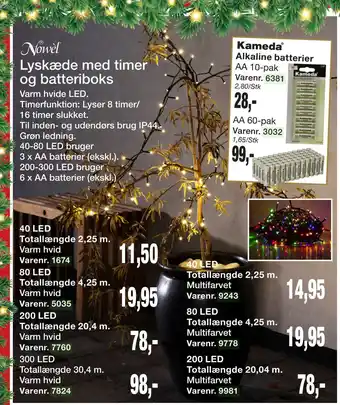 Harald Nyborg Lyskæde med timer og batteriboks tilbud