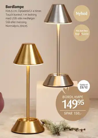 Kop & Kande Bordlampe tilbud