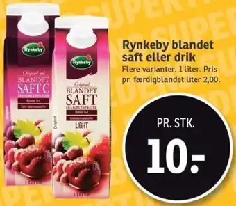 Rynkeby Blandet Saft Eller Drik 1L