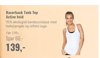 Helsam Racerback tank top active hvid tilbud