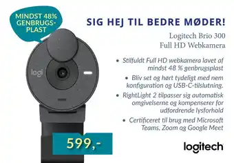 Logitech brio 300 full hd webkamera