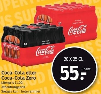 SPAR Coca-Cola Eller Coca-Cola Zero 20x25 Cl tilbud