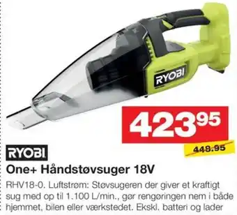 Bauhaus RYOBI One+ Håndstøvsuger 18V tilbud