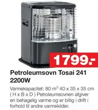 Bauhaus Petroleumsovn Tosai 241 2200W tilbud