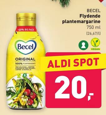 ALDI BECEL Flydende plantemargarine tilbud