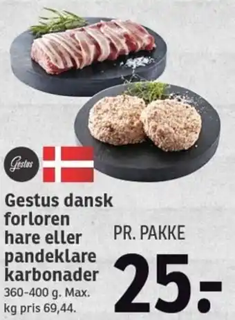 SPAR Gestus Dansk Forloren Hare Eller Pandeklare Karbonader 360-400 g tilbud