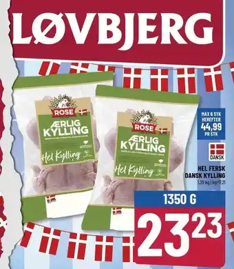 Løvbjerg Hel Fersk Dansk Kylling 1,35 kg tilbud