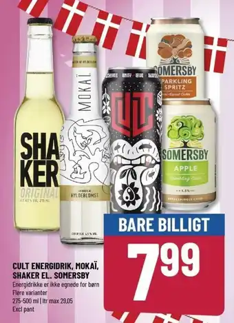 Løvbjerg Cult Energidrik,Mokai Shaker El. Somersby 275-500ml tilbud