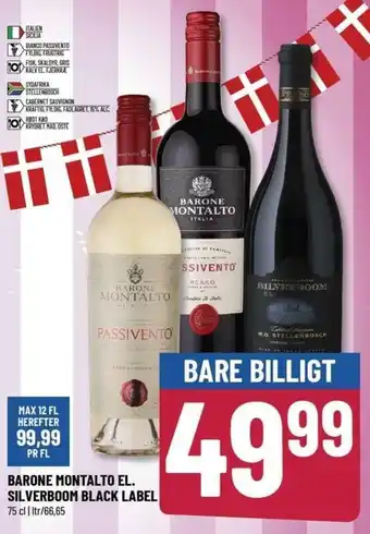 Løvbjerg Barone Montalto El. Silverboom Black Label 75 cl tilbud