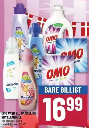 Løvbjerg OMO Vask El. Bamseline Skyllemiddel 700-1000ml tilbud