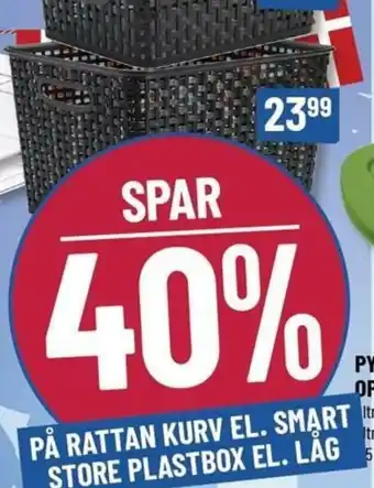 Løvbjerg Rattan Kurv El. Smart Store Plastbox El. Låg 10 Ltr tilbud