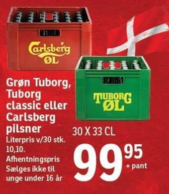 SPAR Grøn Tuborg, Tuborg Classic Eller Carlsberg Pilsner tilbud