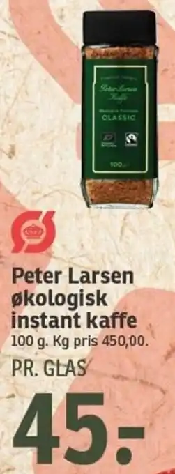 SPAR Peter Larsen Økologisk Instant Kaffe 100g tilbud