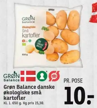 SPAR Grøn Balance Danske økologiske Små Kartofler 650g tilbud