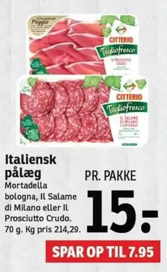 SPAR Italiensk Pålæg 70g tilbud
