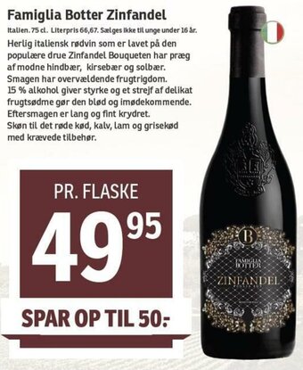SPAR Famiglia Botter Zinfandel tilbud