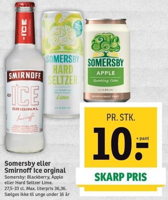 SPAR Somersby Eller Smirnoff Ice Orginal tilbud