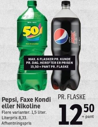 SPAR Pepsi Faxe Kondi Eller Nikoline tilbud