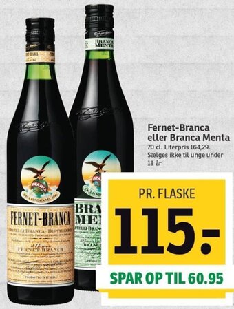 SPAR Fernet-Branca Eller Branca Menta tilbud