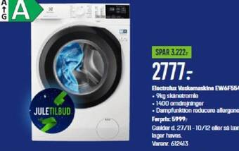 Elgiganten Electrolux Vaskemaskine EW6F5549E4 tilbud